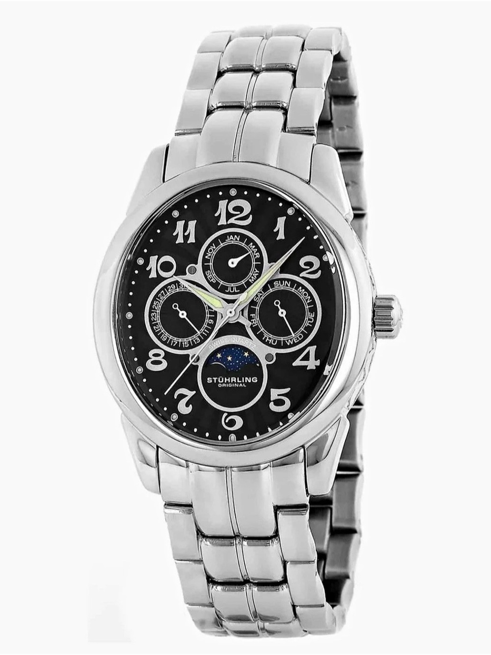Stührling Original Aviator Calendar Pro 173B Quartz 38mm Skeleton 173B.3311